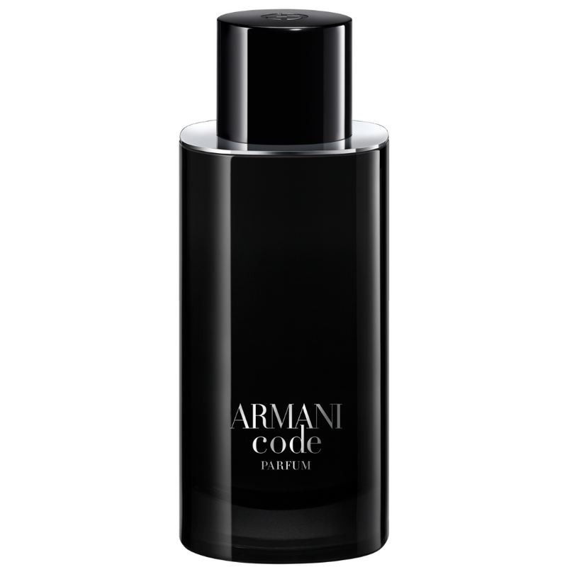 Гарнирано изображение на мъжки парфюм Armani Code Le Parfum EDP от Giorgio Armani, с флакон и елегантен дизайн.