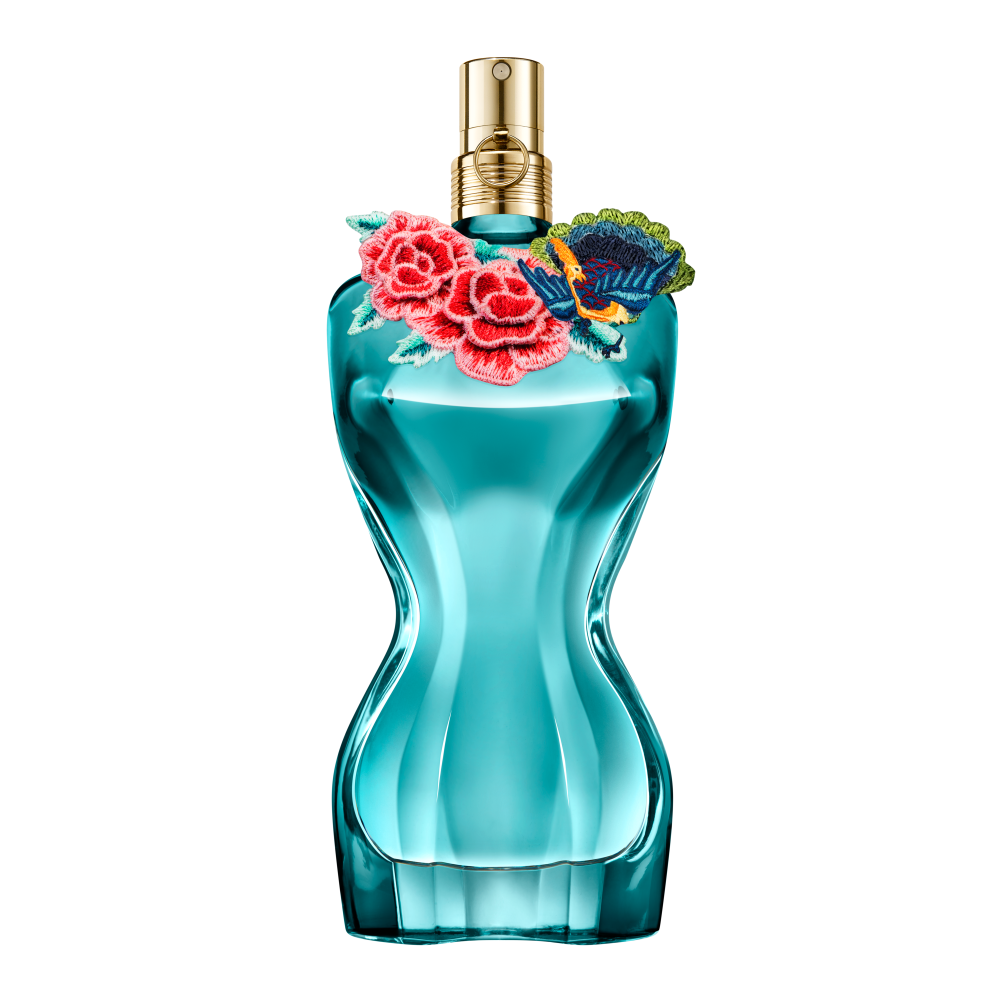Женски парфюм Jean Paul Gaultier La Belle Paradise Garden EDP с флорален дизайн и елегантна бутилка.
