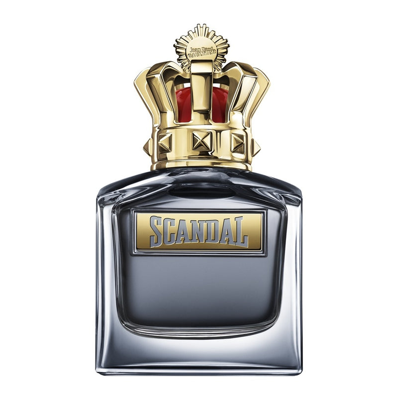 Мъжка тоалетна вода Jean Paul Gaultier Scandal Pour Homme EDT, флакон с аромат за мъже, изправен на бял фон