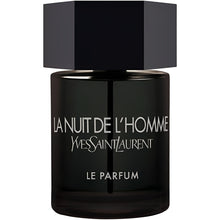 ЕDP парфюмна вода за мъже Saint Laurent La Nuit de L’Homme, бутилка с тъмна розова опаковка и елегантен дизайн