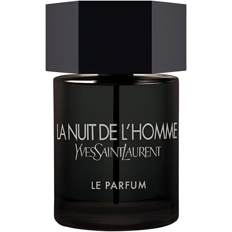 ЕDP парфюмна вода за мъже Saint Laurent La Nuit de L’Homme, бутилка с тъмна розова опаковка и елегантен дизайн