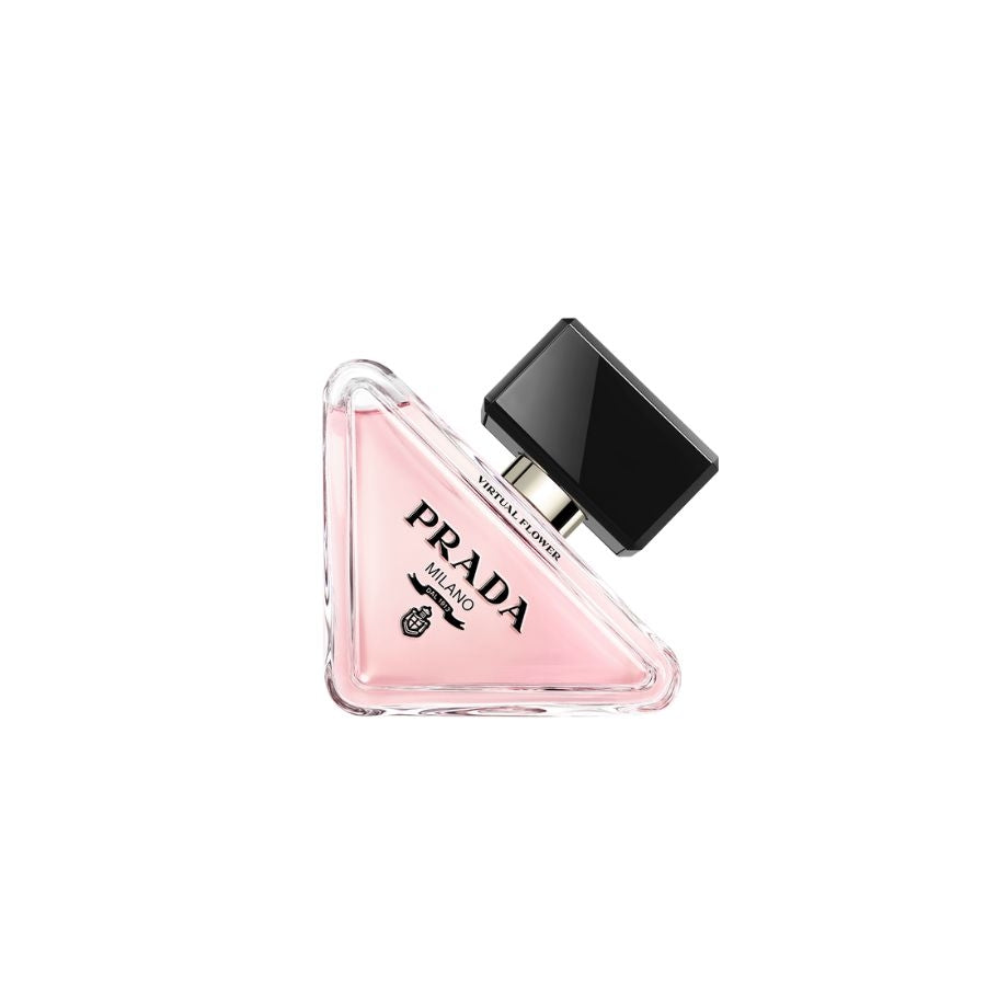Парфюмна вода Prada Paradoxe Virtual Flower EDP за жени, елегантна бутилка с флорални мотиви и луксозен дизайн