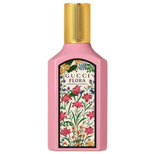 Парфюмна вода Gucci Flora Gorgeous Gardenia EDP за жени, стъклена бутилка с цветен дизайн и златни акценти