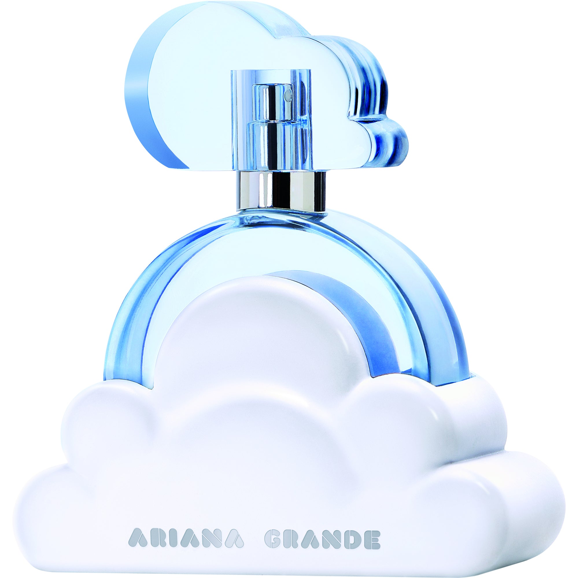 Парфюмна вода Ariana Grande Cloud EDP за жени, елегантна бутилка с флорални и плодови нотки.