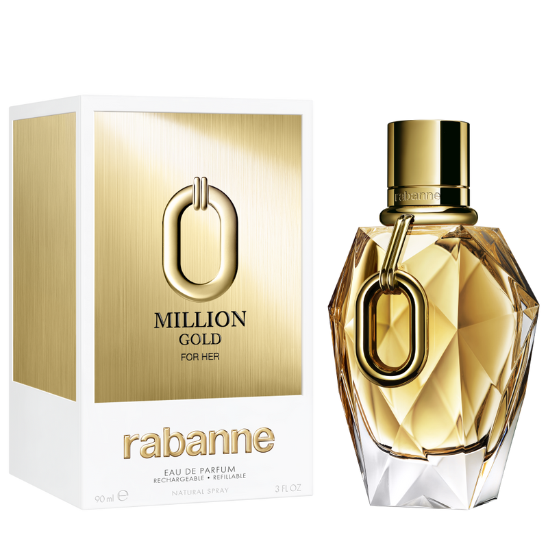 Парфюмна вода Paco Rabanne Million Gold EDP за жени, елегантна бутилка с златист дизайн и ароматни нотки.