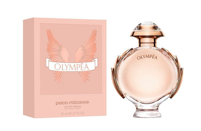 Парфюмна вода Paco Rabanne Olympéa EDP за жени, елегантен флакон с аромат, изразяващ свежест и женственост.