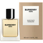 Тоалетна вода за жени Burberry Hero EDT, ароматна опаковка и дизайн, видима на изображението.