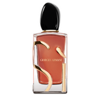 Голд парфюмна вода Giorgio Armani Si Parfum EDP за жени, бутилка с елегантен дизайн и цветна капачка.