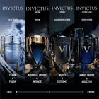 Пако Рабан Invictus EDP мъжки парфюмна вода с флакон и дизайн, представляващ силен и свеж аромат.