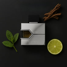 Ал Харaмайн L'Aventure EDP мъжки парфюмна вода, елегантна бутилка със златисти и зелени нюанси, за модерни мъже