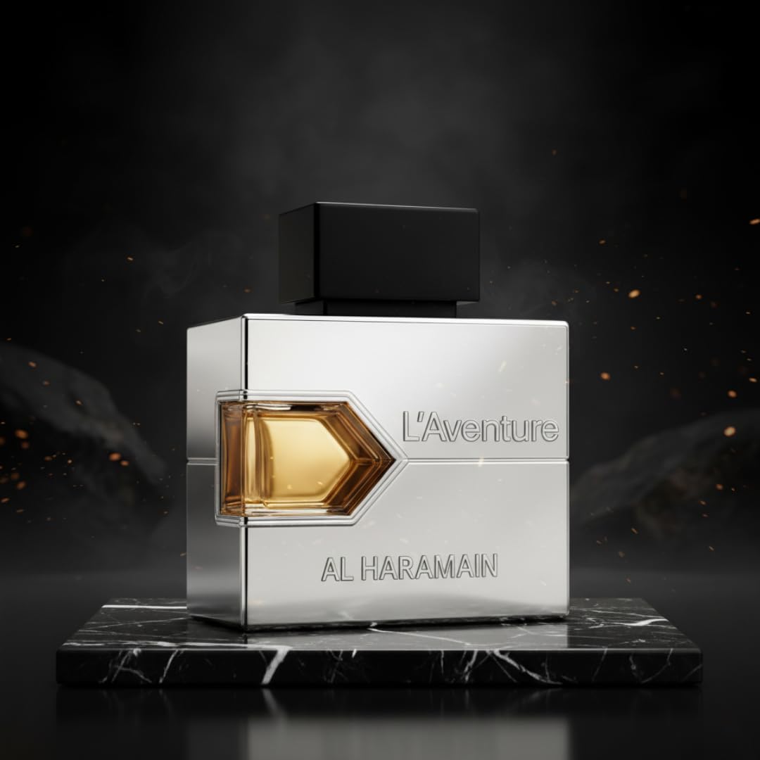 Ал Харaмайн L'Aventure EDP мъжки парфюмна вода с дървесни и цитрусови нотки, в елегантна опаковка.