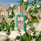 Gucci Flora Gorgeous Jasmine EDP парфюмна вода за жени, бутилка с изящен дизайн и цветен аромат с жасминови нотки