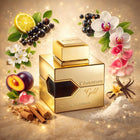 Ал Харaйн L`Aventure Gold EDP парфюмна вода за жени, флакон с елегантен дизайн и златисти акценти.