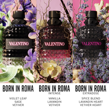 Valentino Born in Roma Extradose Uomo EDP парфюмна вода за мъже, бутилка с елегантен дизайн и логото на Valentino.