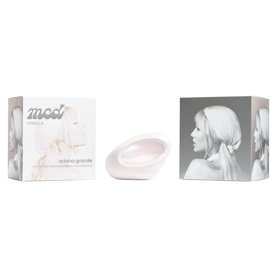 Парфюмна вода Ariana Grande Mod Vanilla EDP за жени, бутилка с флакон и дизайн, ароматна и елегантна.