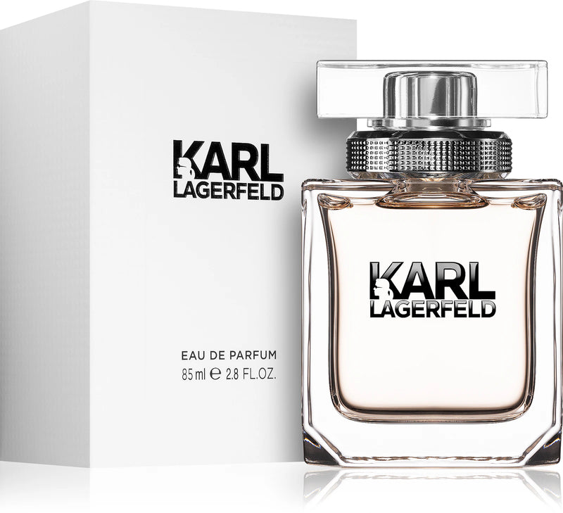 Парфюмна вода за жени Karl Lagerfeld for Her EDP, бутилка с елегантен дизайн и розов нюанс, изображение на опаковката