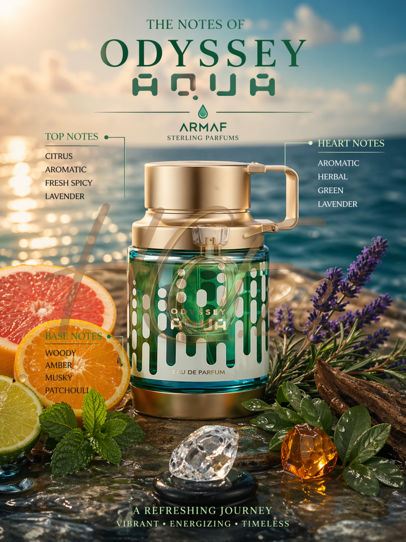 Еднопосочен мъжки парфюм Armaf Odyssey Aqua EDP с флакон и ароматна есенция, подходящ за ежедневна употреба