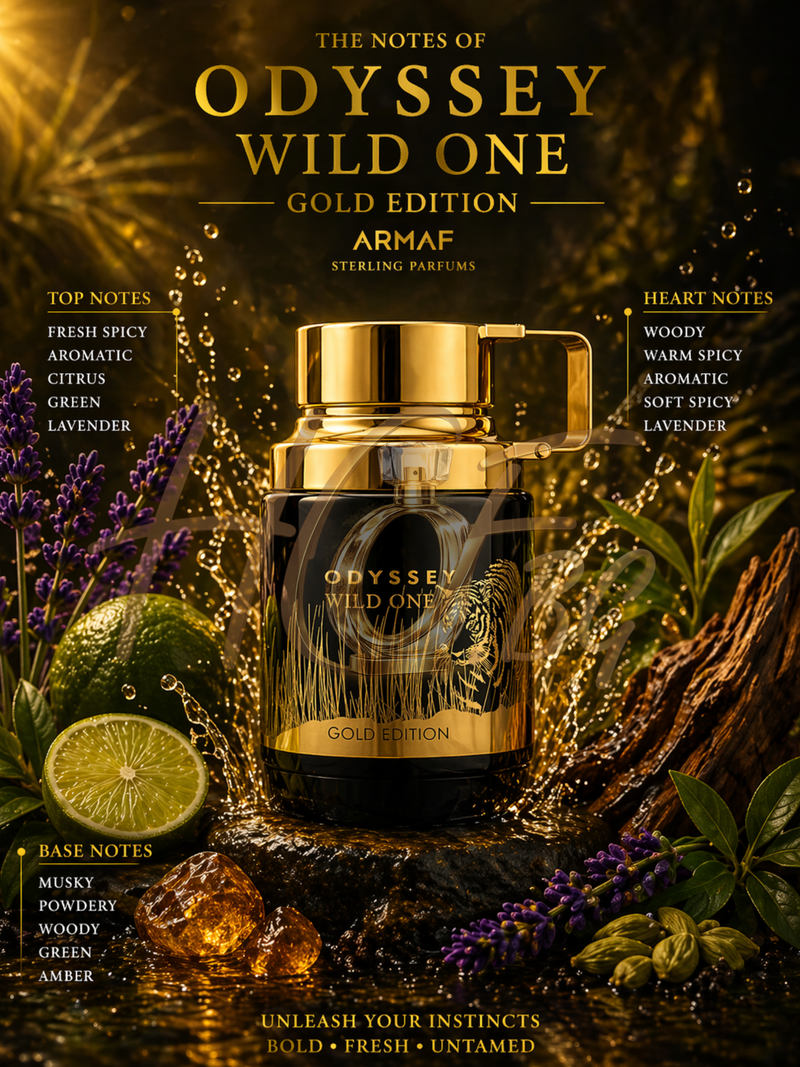 Парфюмна вода Armaf Odyssey Wild One Gold Edition EDP за мъже и жени, изящен дизайн и луксозен аромат
