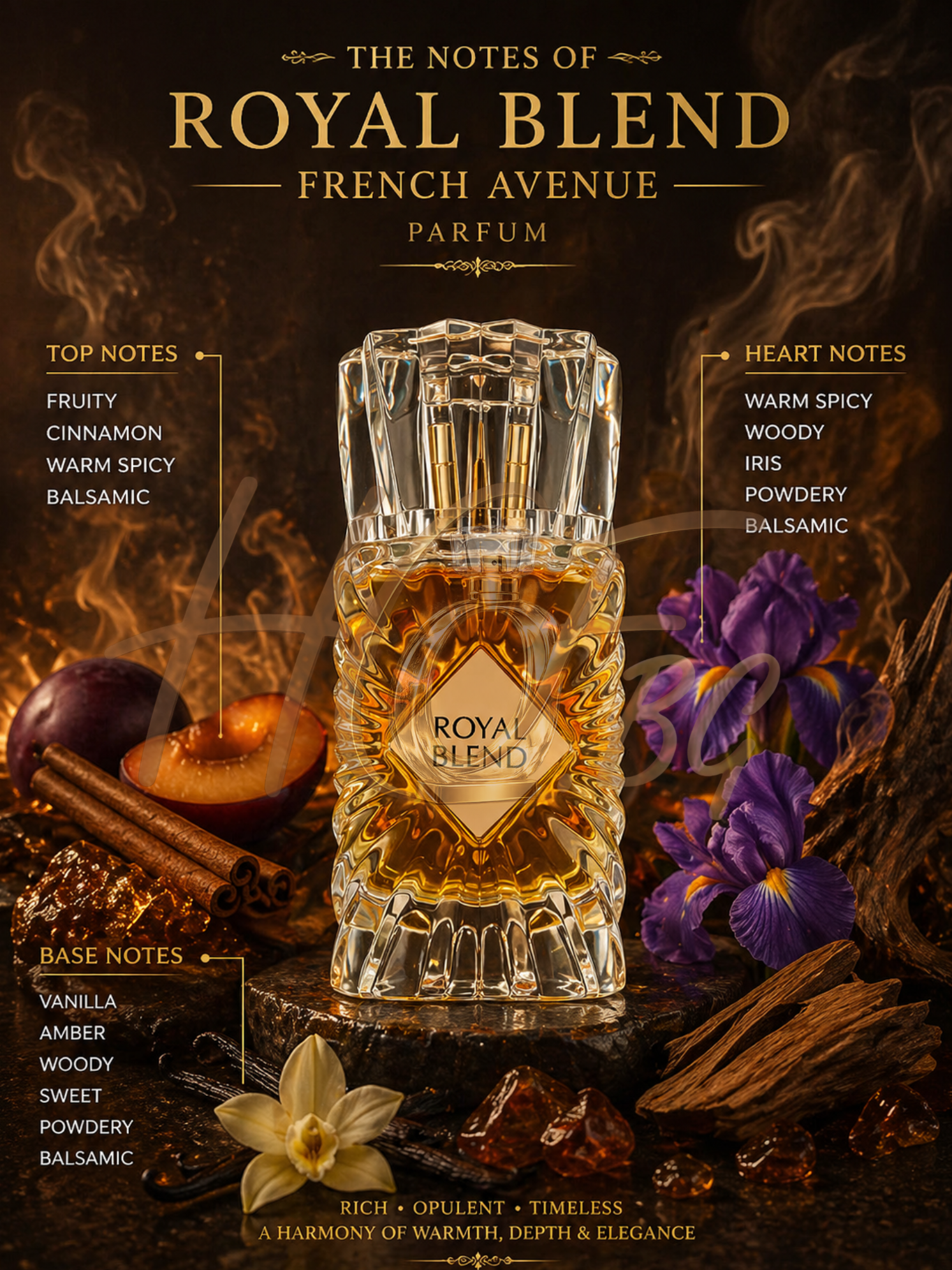 Унисекс парфюмен екстракт French Avenue Royal Blend Parfum със стилен флакон и елегантен дизайн.