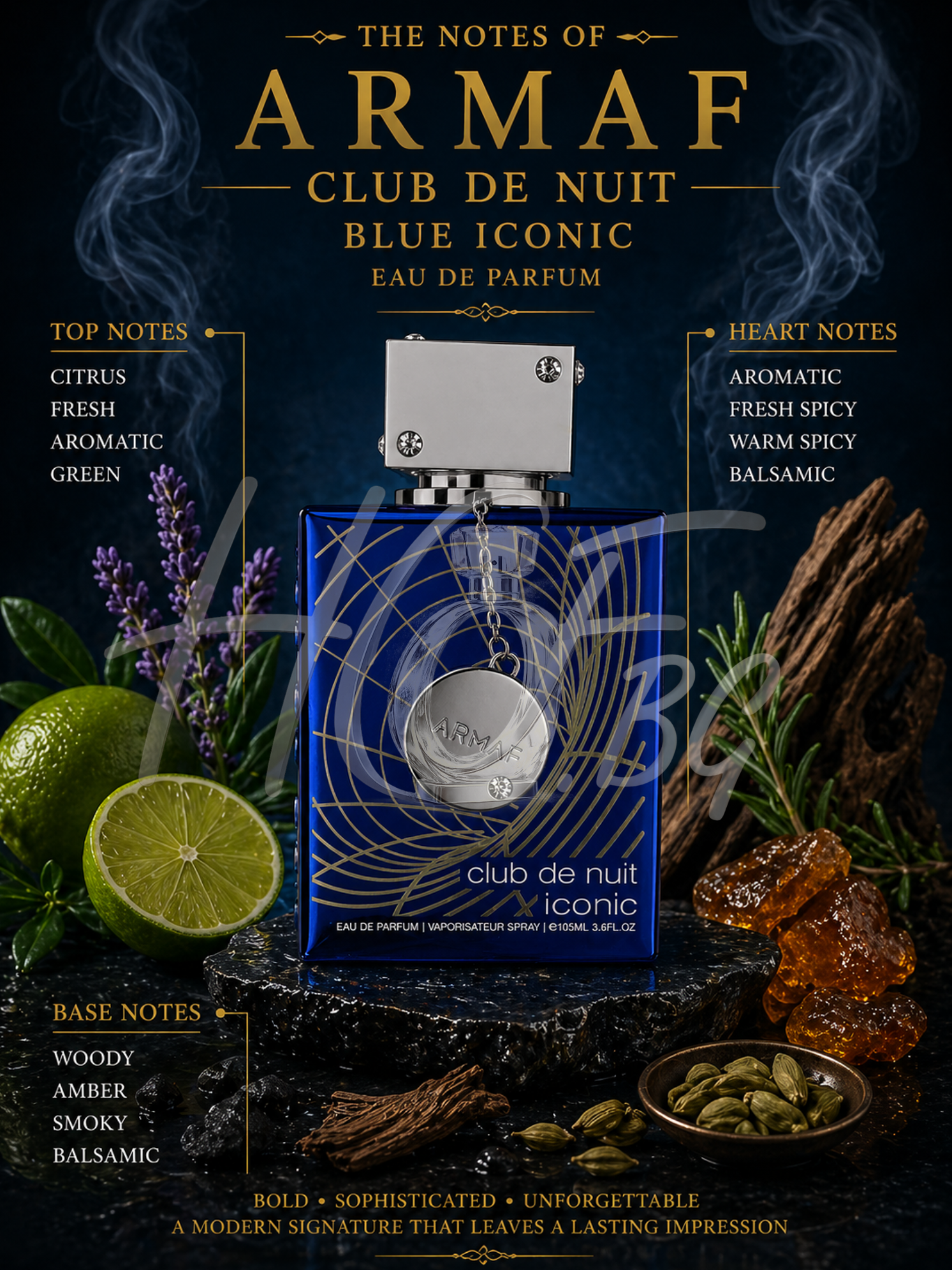 Мъжки парфюм Armaf Club De Nuit Blue Iconic EDP, ароматна парфюмна вода с изискан дизайн на опаковката