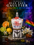 Мъжка тоалетна вода Jean Paul Gaultier Le Male Pride Edition, парфюм за мъже, с флакон и дизайн от изображението.