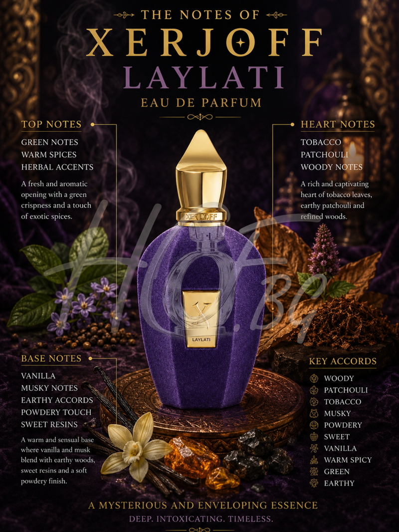 Тестер на парфюмна вода Xerjoff Laylati EDP за унисекс, бутилка с елегантен дизайн и ароматна течност.