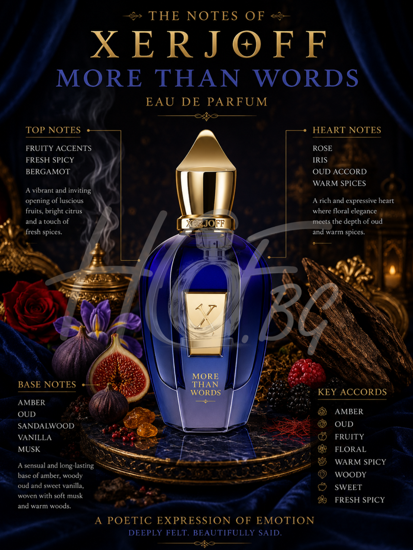 Парфюмна вода Xerjoff More Than Words EDP за мъже и жени, елегантна унисекс ароматна бутилка.