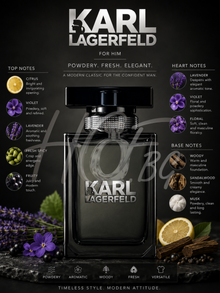 Тоалетна вода за мъже Karl Lagerfeld for Him, EDT, бутилка с елегантен дизайн и ароматични нотки