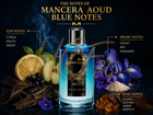 Мужко и женско парфюмна вода Mancera Aoud Blue Notes EDP TESTER, аромат с дървесни и флорални нотки, в бутилка.