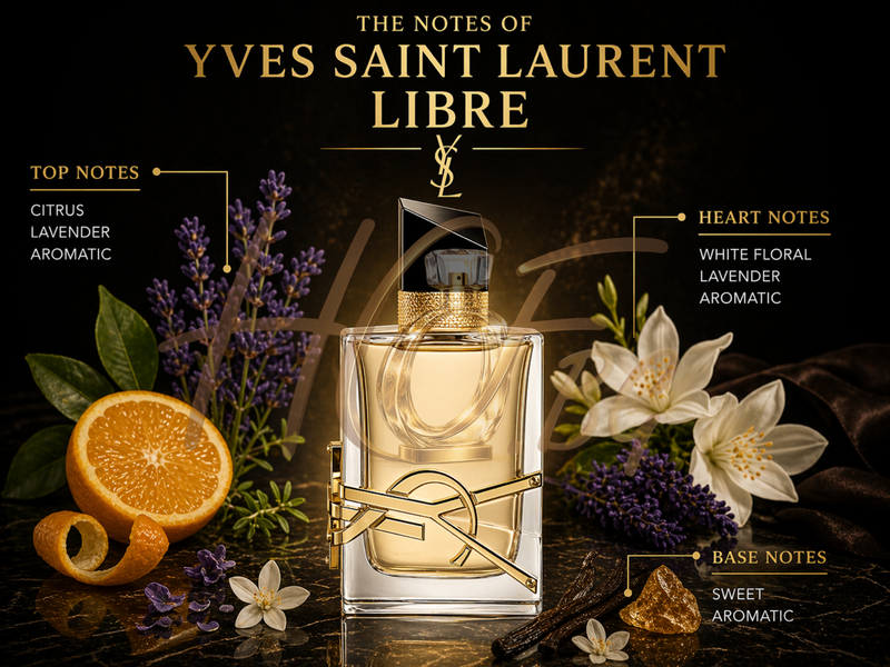 Еднопосочен парфюм Libre EDP за жени от Saint Laurent, бутилка с елегантен дизайн, показана в изображението.