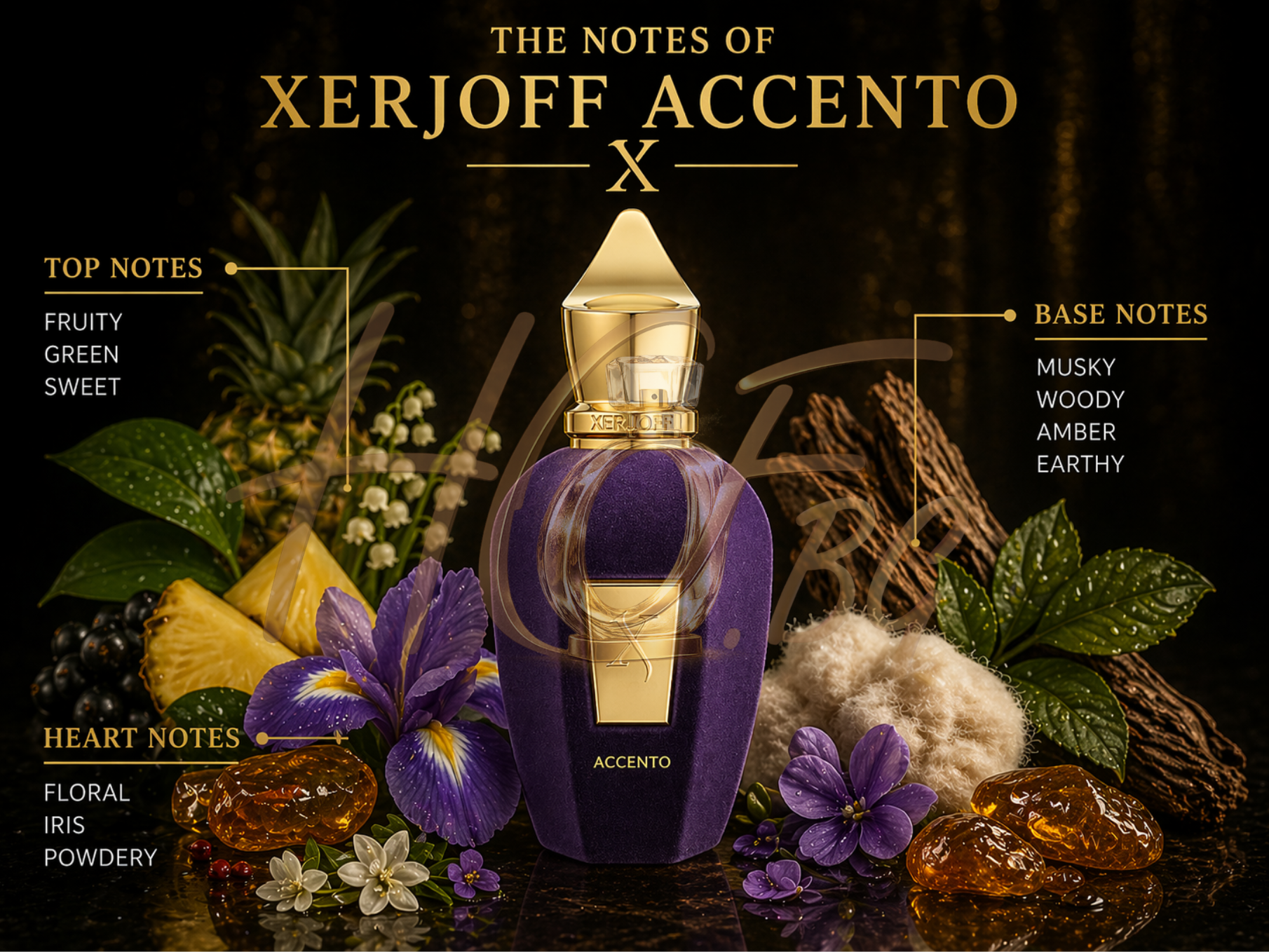 Xerjoff Accento EDP тестер за парфюмна вода унисекс, бутилка с елегантен дизайн и флакон, показан на изображението.