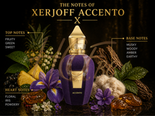 Xerjoff Accento EDP тестер за парфюмна вода унисекс, бутилка с елегантен дизайн и флакон, показан на изображението.