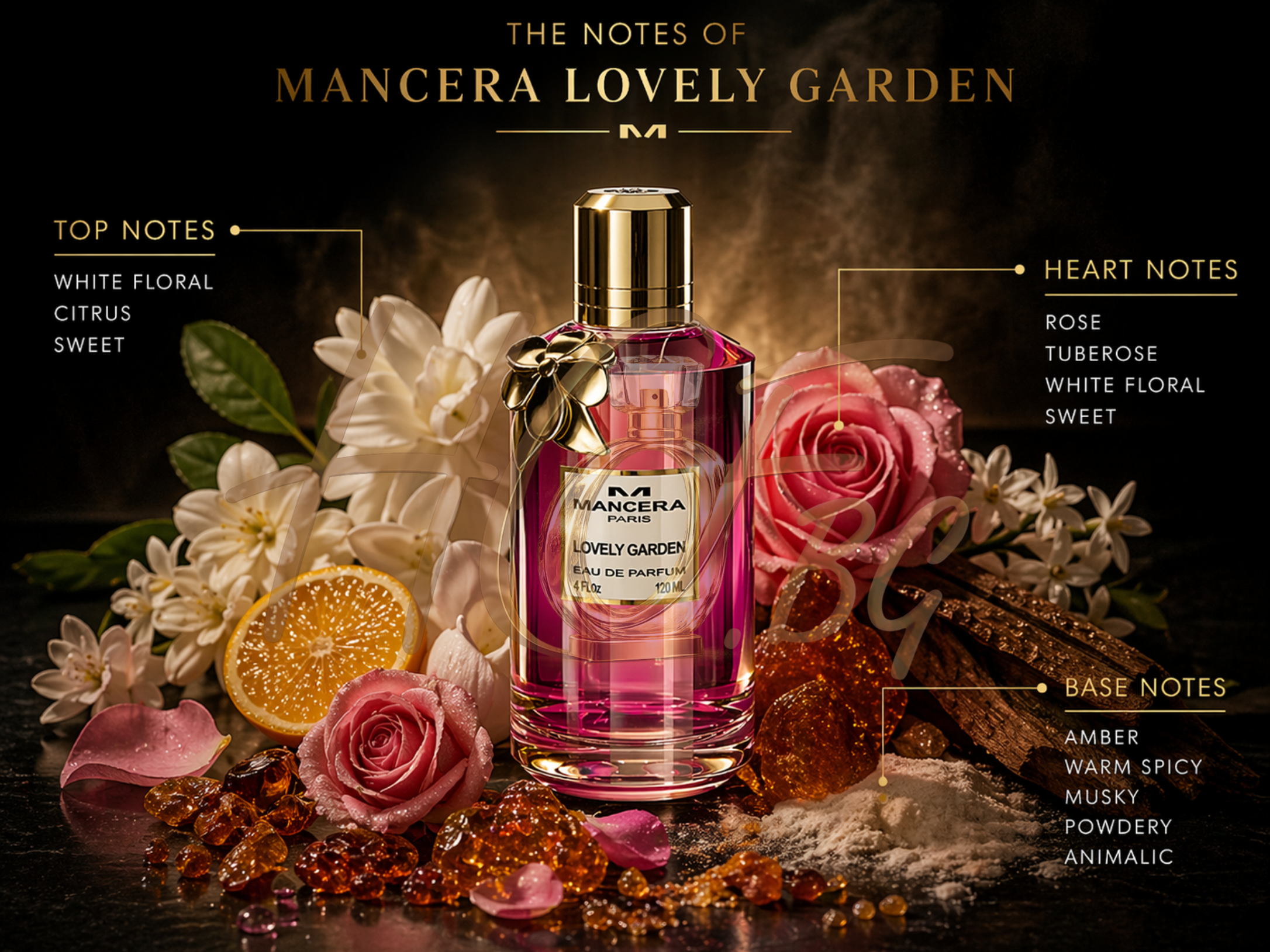 Мъжка парфюмна вода Mancera Lovely Garden EDP тестер, елегантна бутилка с флорален дизайн, за жени.