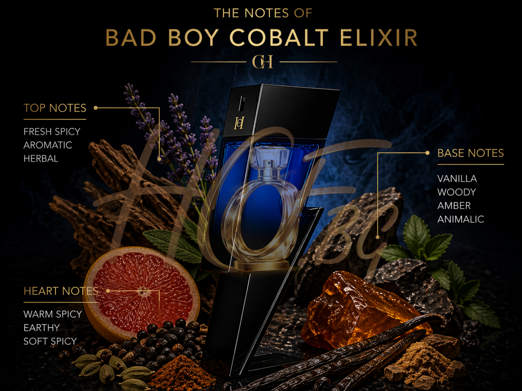 Каролина Херера Bad Boy Cobalt Elixir EDP тестер мъжки парфюмна вода, бутилка с елегантен дизайн и син цвят