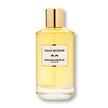 Манчера Gold Incense EDP тестер, унисекс парфюмна вода с златни нотки, показана бутилка и опаковка