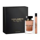 Комплект Dolce&Gabbana The Only One EDP с 100 мл и 10 мл парфюм, изящна опаковка и елегантна бутилка.