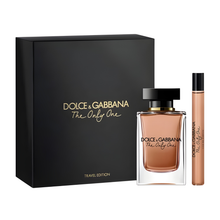 Комплект Dolce&Gabbana The Only One EDP с 100 мл и 10 мл парфюм, изящна опаковка и елегантна бутилка.