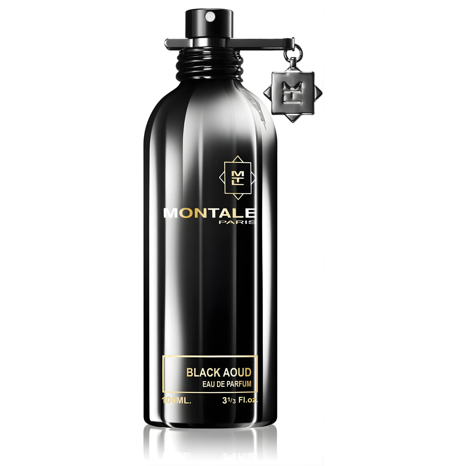Мъжки парфюм Montale Black Aoud EDP, бутилка с тъмно стъкло и елегантен дизайн, подходящ за специални случаи.