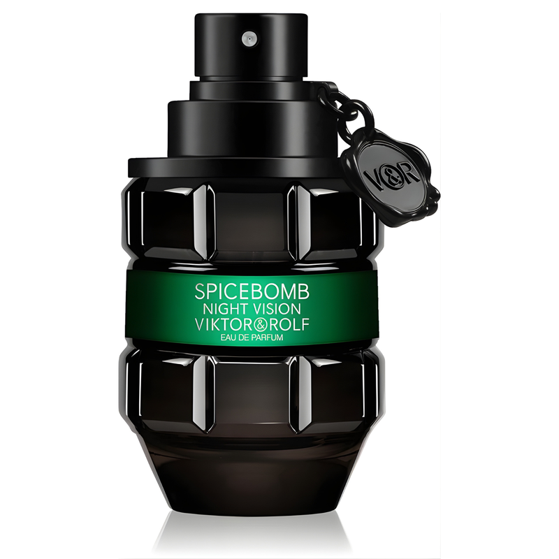 Парфюмна вода за мъже Viktor & Rolf Spicebomb Night Vision EDP, бутилка с тъмна опаковка и дизайн.