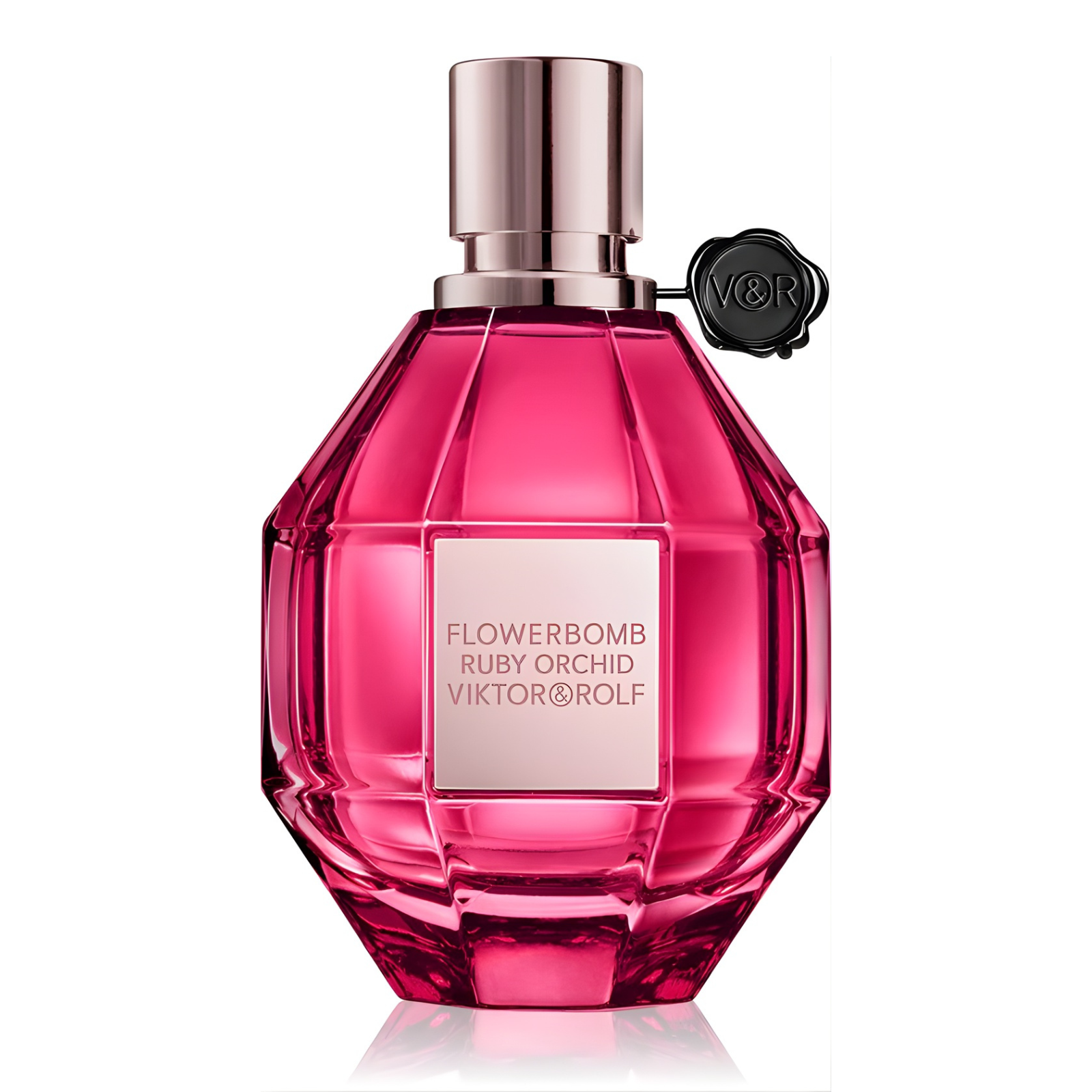 Дамски парфюм Viktor & Rolf Flowerbomb Ruby Orchid EDP с розови и плодови нотки, бутилка с цветен дизайн.