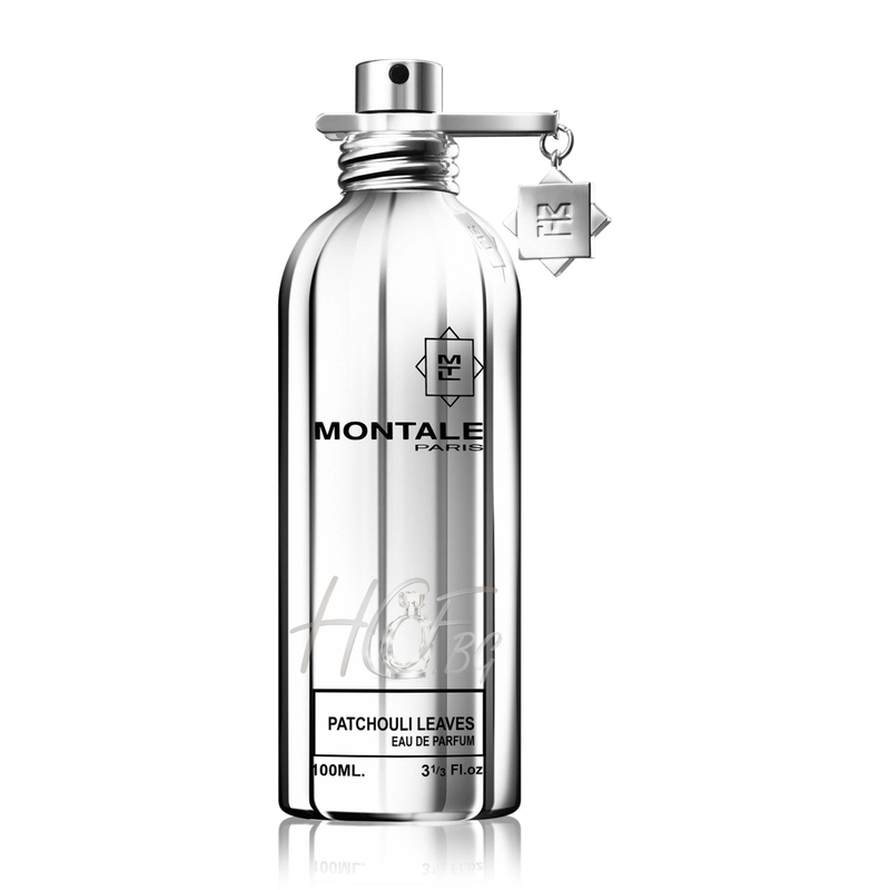 Парфюмна вода Montale Patchouli Leaves TESTER, унисекс EDP с аромат на пачули и дървесни нотки, показана в бутилка.