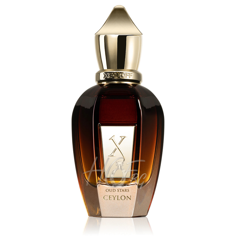 Дамски и мъжки парфюм Xerjoff Ceylon Parfum с елегантен дизайн и ароматна комбинация в бутилка.