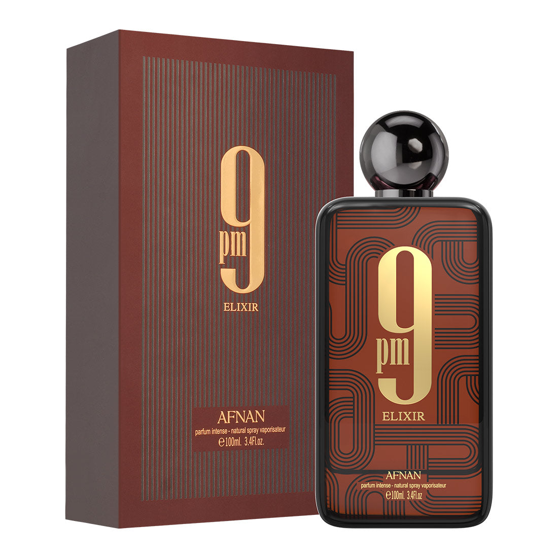 Парфюмна вода Afnan 9 PM Elixir EDP за мъже, 100 мл, изящен флакон, луксозен аромат за специални поводи.