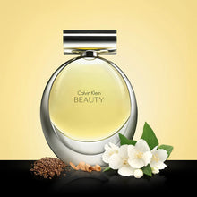 Calvin Klein Beauty ЕДП парфюмна вода за жени, флакон с елегантен дизайн и розов оттенък, изображение на парфюма.
