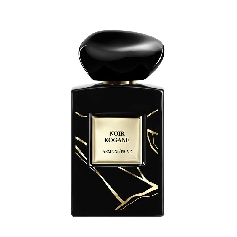 Giorgio Armani Prive Noir Kogane EDP парфюмна вода за унисекс, бутилка с изискана опаковка и златисти акценти.