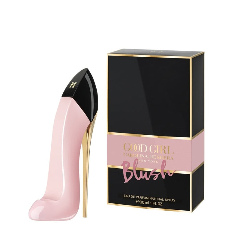 Карлинова Херера Good Girl Blush ЕДП парфюмна вода за жени, елегантна бутилка и флакон на парфюма.