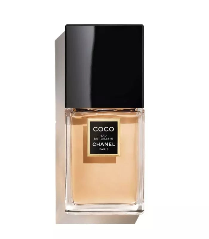 Тоалетна вода за жени CHANEL Coco EDT, флакон с изискан дизайн и ароматни нотки, видимо в изображението.