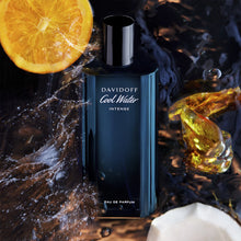 Давидоф Cool Water Intense EDP мъжки парфюмна вода с изразителен аромат, показана в елегантна бутилка.