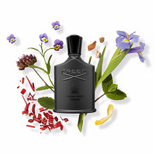Еднопосочно изображение на Creed Green Irish Tweed EDP парфюмна вода за мъже, 100 ml, флакон със спрей и зелени нюанси.