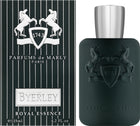 Парфюмен вода за мъже Parfums de Marly Byerley, елегантен аромат с дървесни и цитрусови нотки, в прозрачна бутилка.
